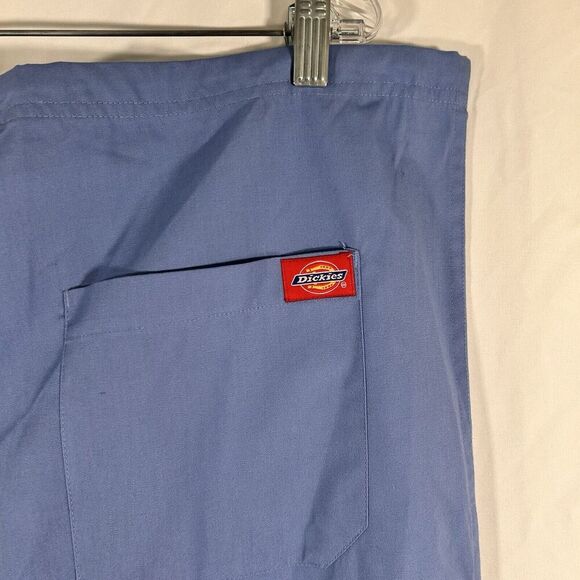 New Dickies Scrub Pants Men's Large Blue Pull On Drawstring Rear Pocket - Picture 9 of 10
